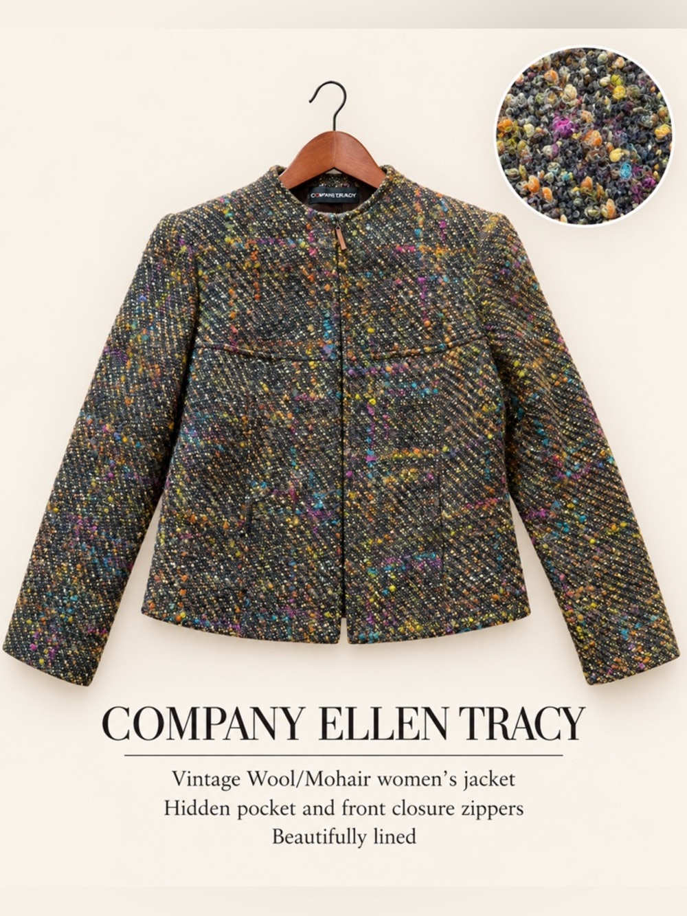 Company Ellen Tracy Vintage Wool/Mohair Jacket – Size 10